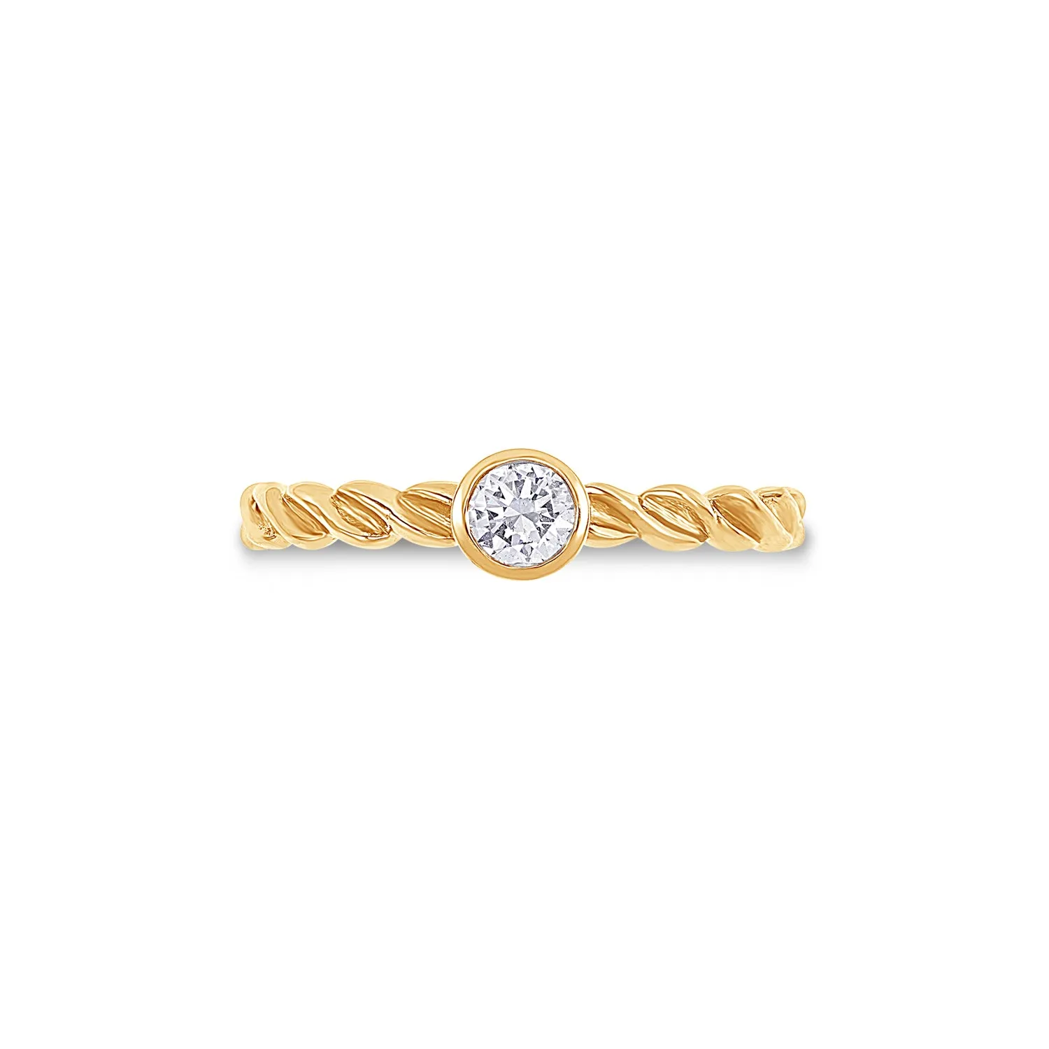 14k Twist Narrative Ring with 0.25ct Diamond