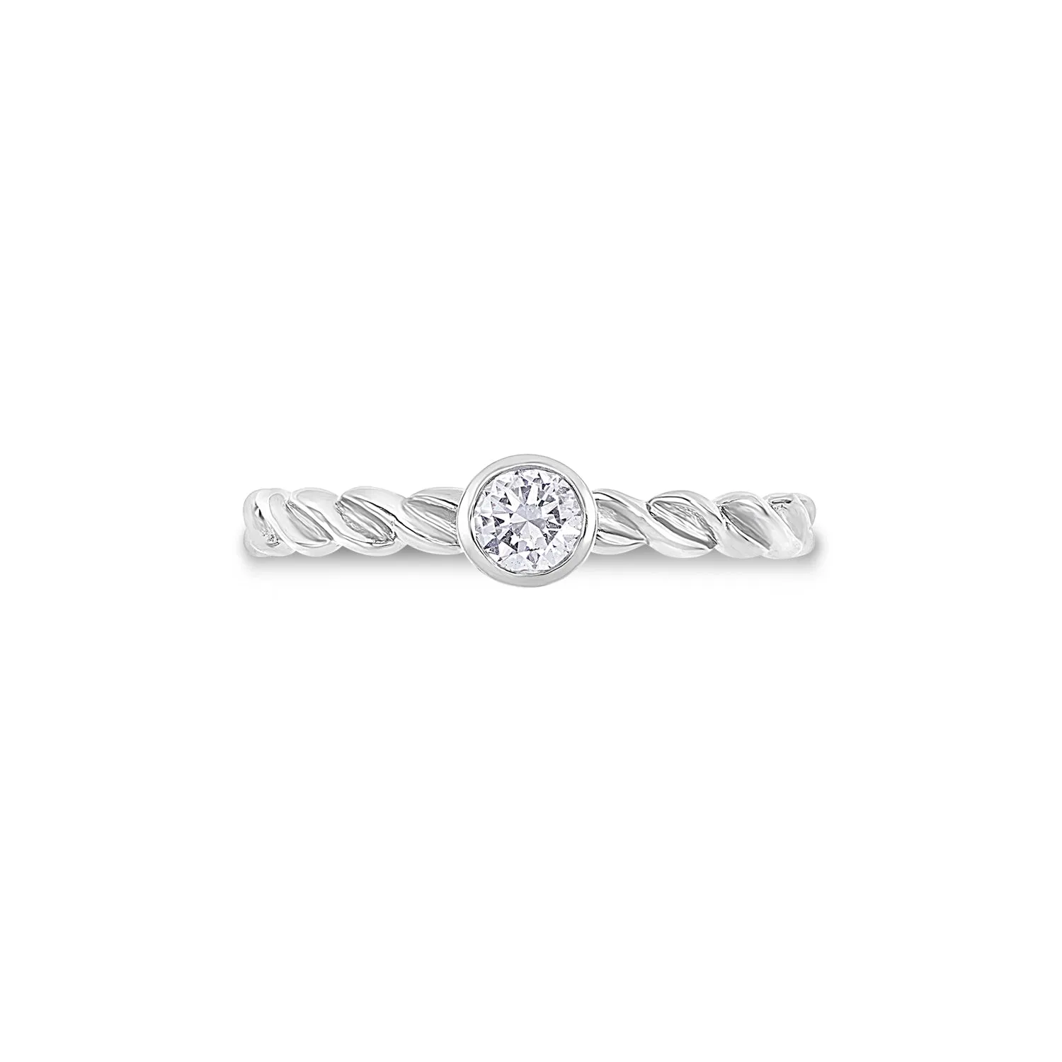 14k Twist Narrative Ring with 0.25ct Diamond