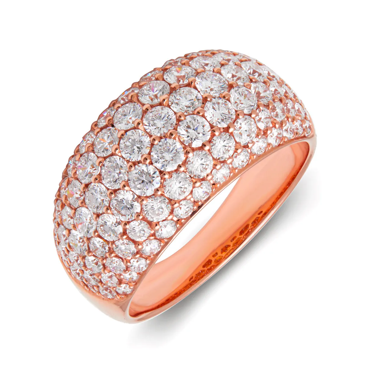 14KT Rose Gold Diamond Dome Ring