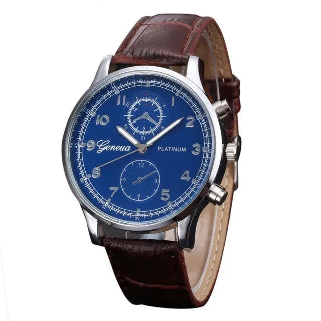 2017 Mens Watches PU Leather Quartz Watch Men Business Quartz Watch Fashion Casual Men's Watches Wristwatch Relgio Masculino