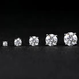 2CT Moissanite Stud Earrings - 925 Silver