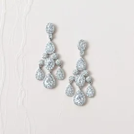 3 Drops Chandelier CZ Earrings