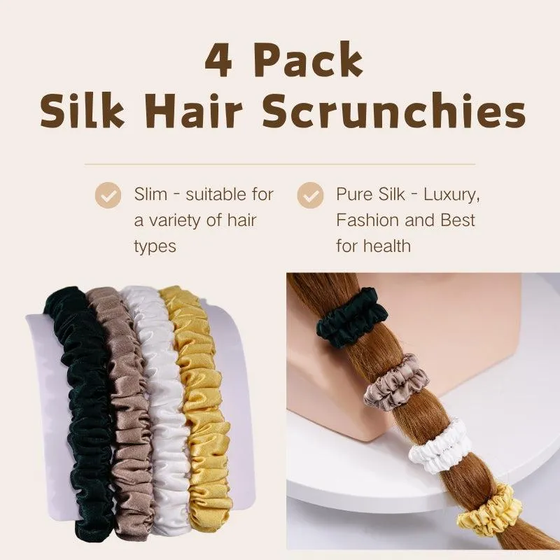 4 Pack Mini Silk Hair Ties - Staidness - dropshipping