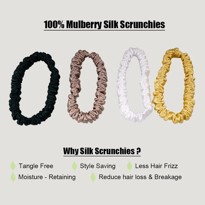 4 Pack Mini Silk Hair Ties - Staidness - dropshipping