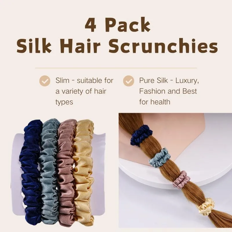 4 Pack Mini Silk Scrunchies - Morandi - dropshipping