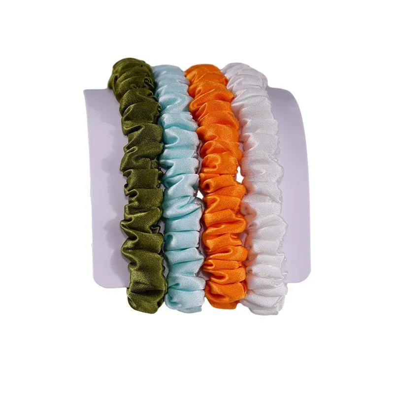 4 Pack Skinny Silk Hair Ties - Premium - dropshipping