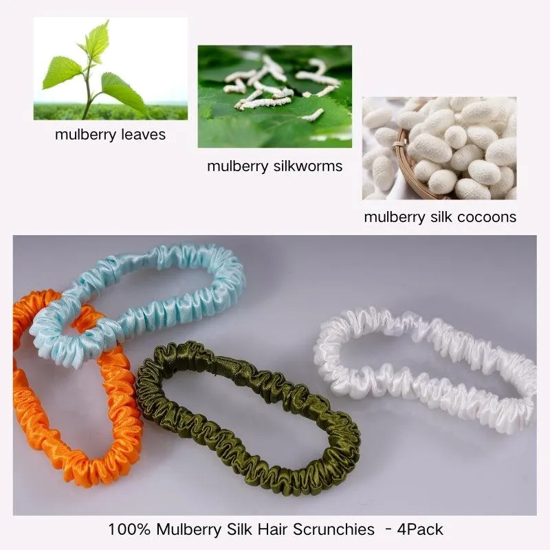 4 Pack Skinny Silk Hair Ties - Premium - dropshipping