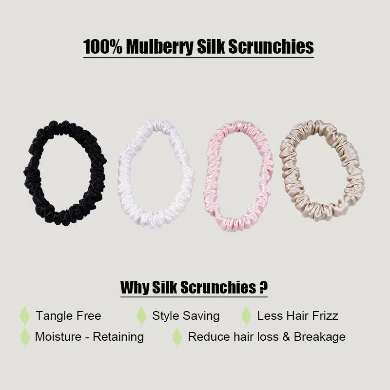 4 Pack Skinny silk scrunchies - Classics - dropshipping