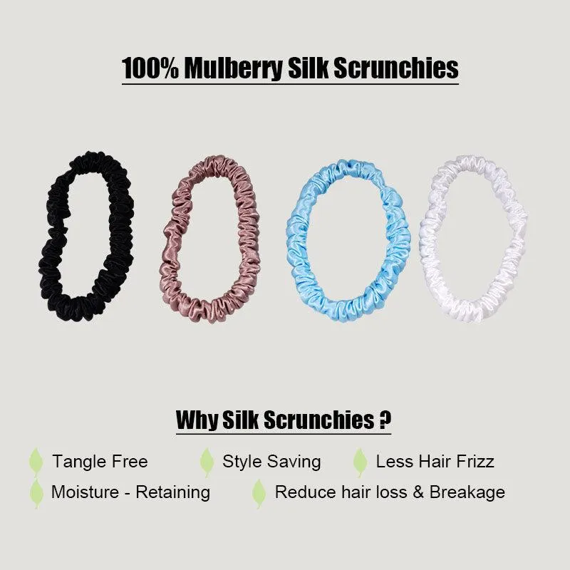 4 Pack Skinny Silk Scrunchies - Freedom - dropshipping