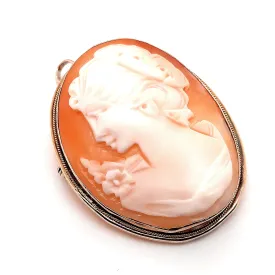 9ct Yellow Gold Portrait Cameo Brooch/Pendant