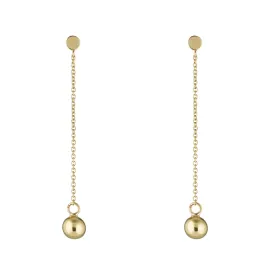 9kt Gold Ball & Post Drop Earrings