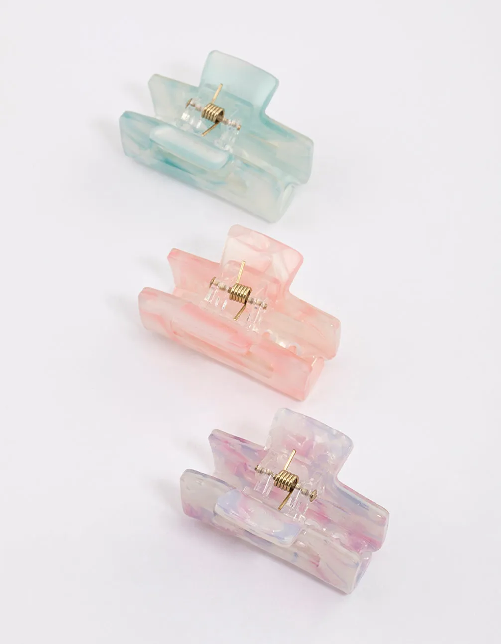 Acrylic Pastel Mini Rectangular Claw Clip Pack