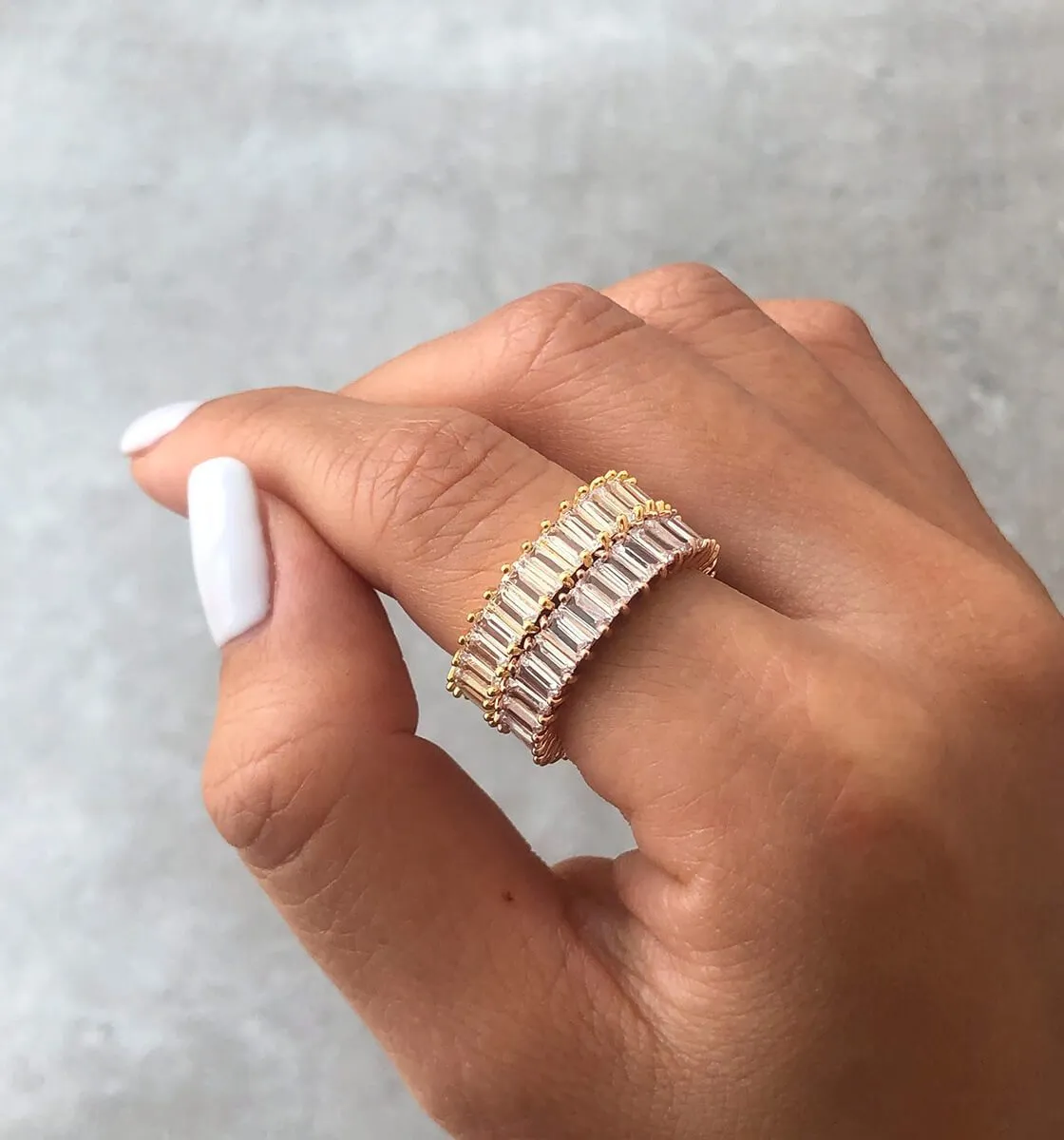 Adaya Stacking Ring - White Stone