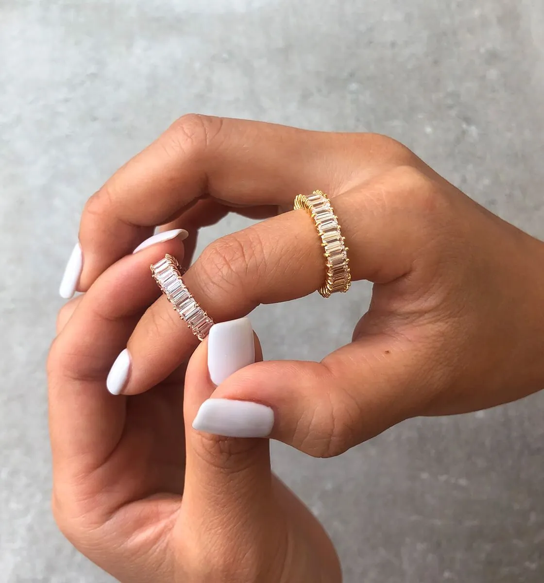 Adaya Stacking Ring - White Stone