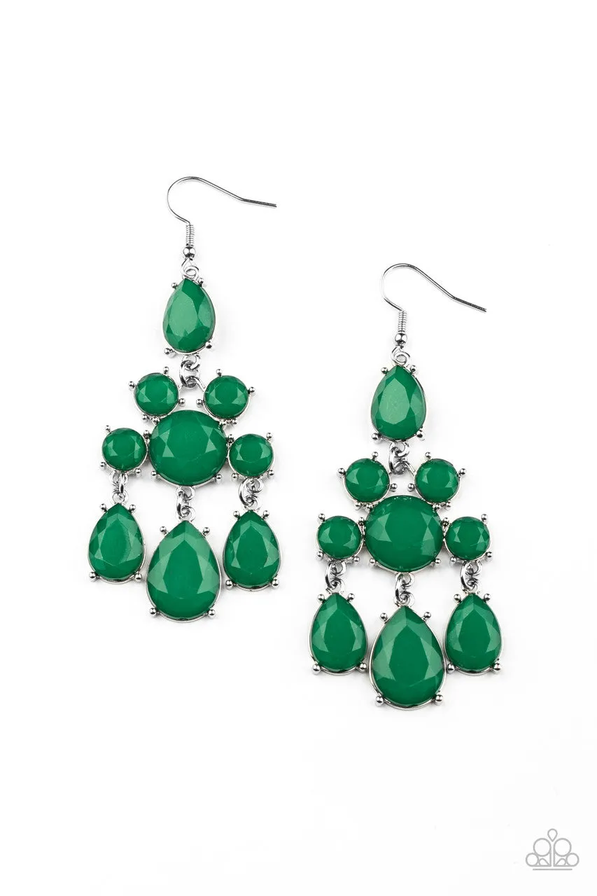 Afterglow Glamour Green Paparazzi Earrings