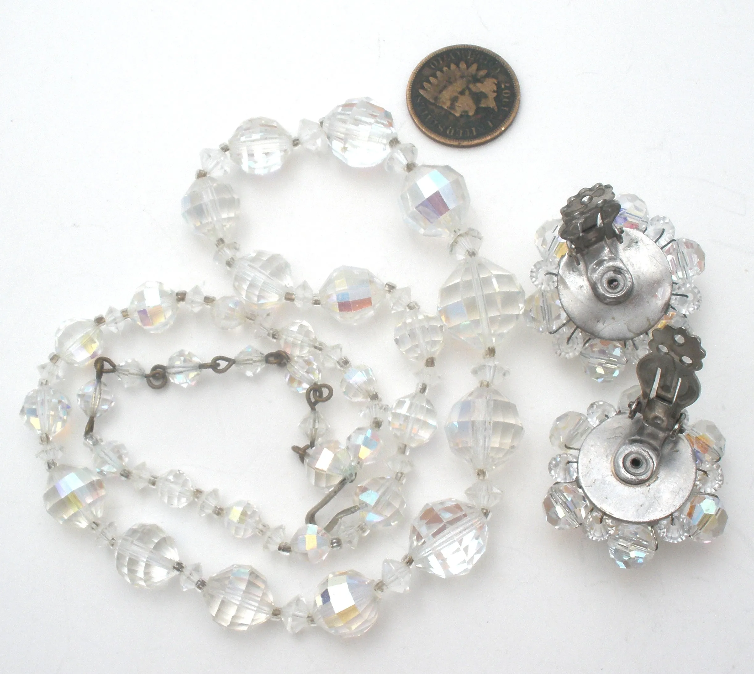 Aurora Borealis Crystal Bead Necklace Set