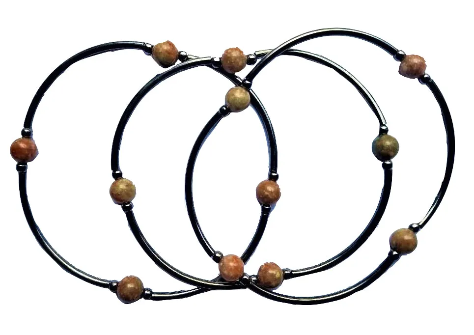 Autumn Jasper Skinny Bracelet Set