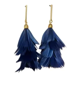 Bar Post Feather Fan Earrings