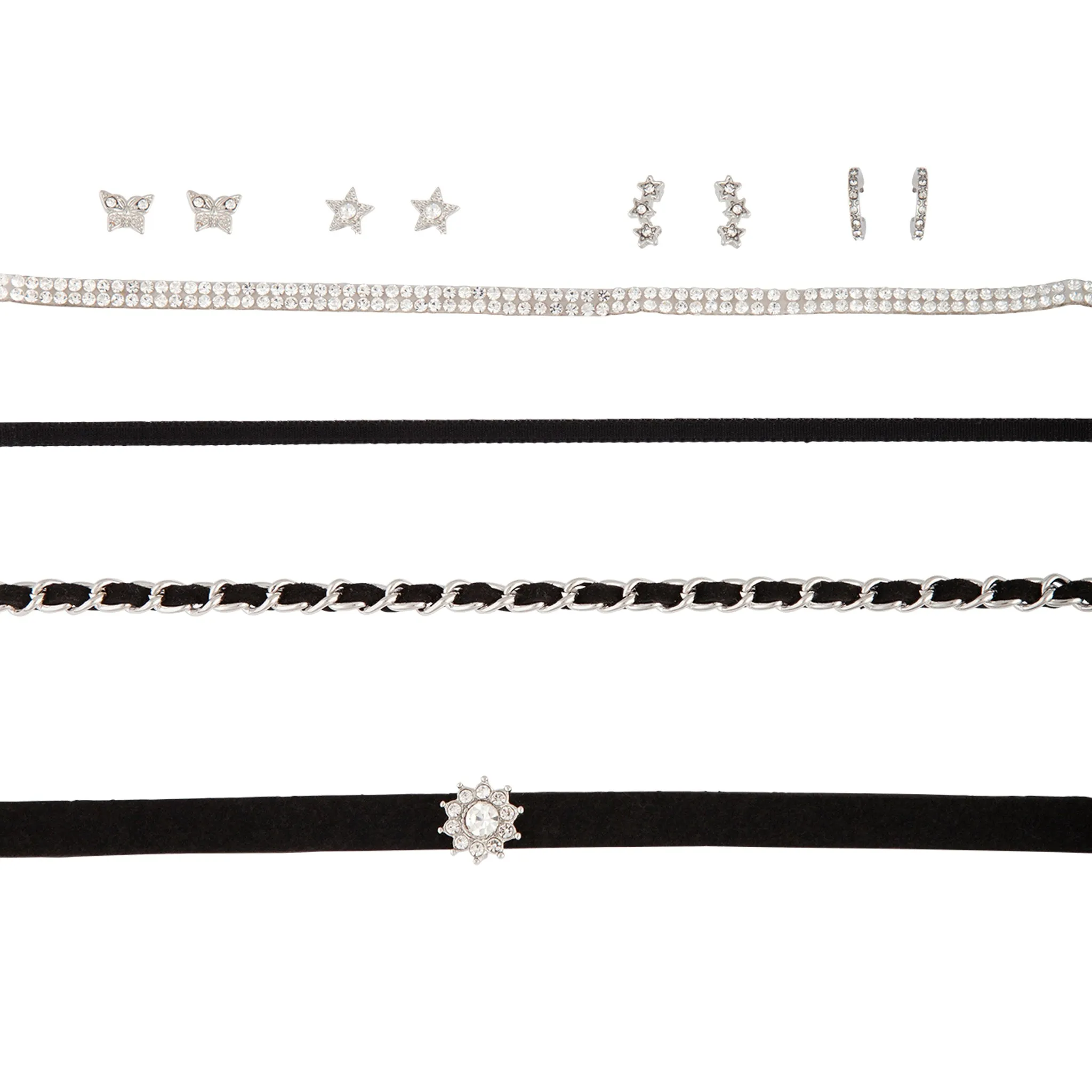 Black Rhodium Choker & Earrings Set