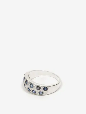 Bleue Burnham Mini Riviera Ring - Silver/Blue