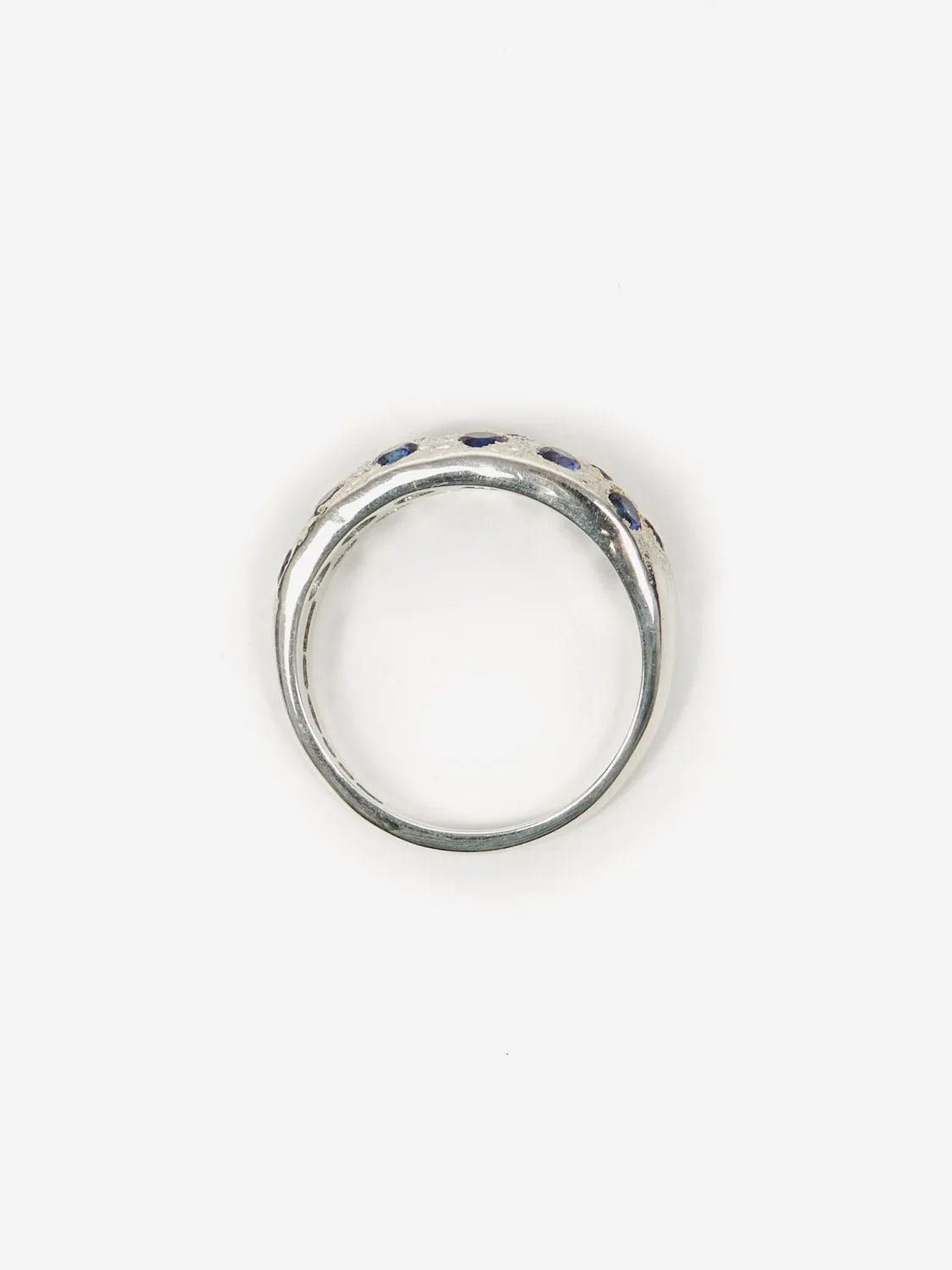 Bleue Burnham Mini Riviera Ring - Silver/Blue