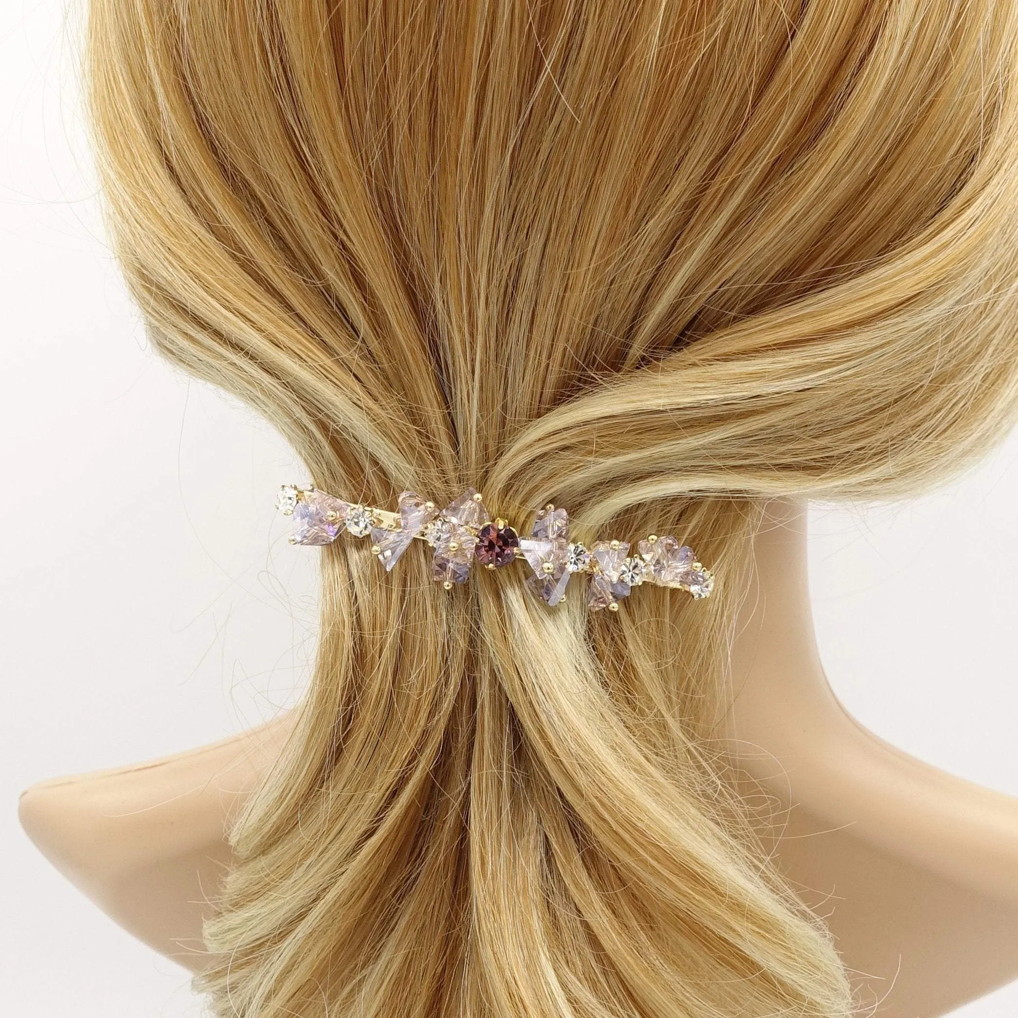 bling crystal beaded hair barrette