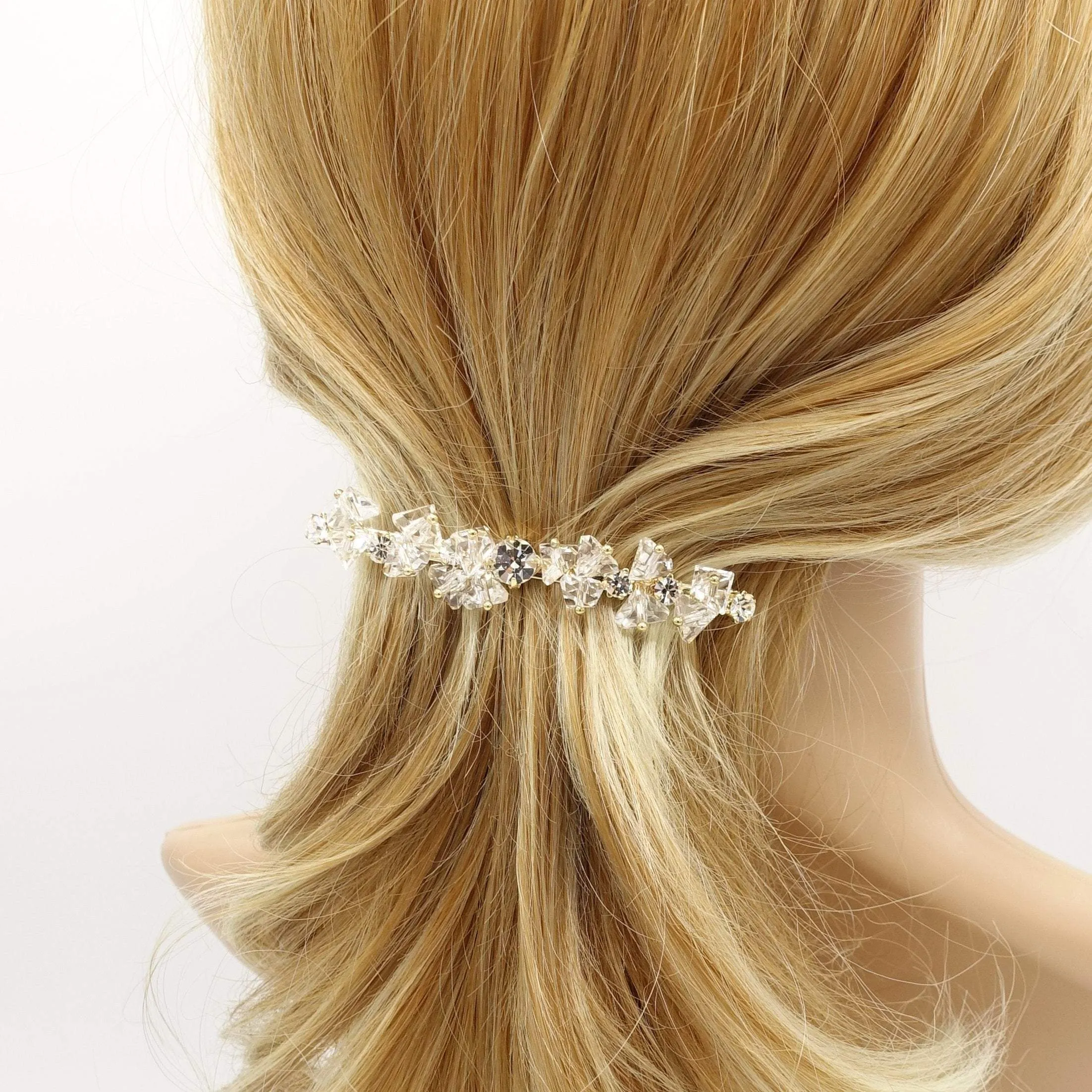 bling crystal beaded hair barrette