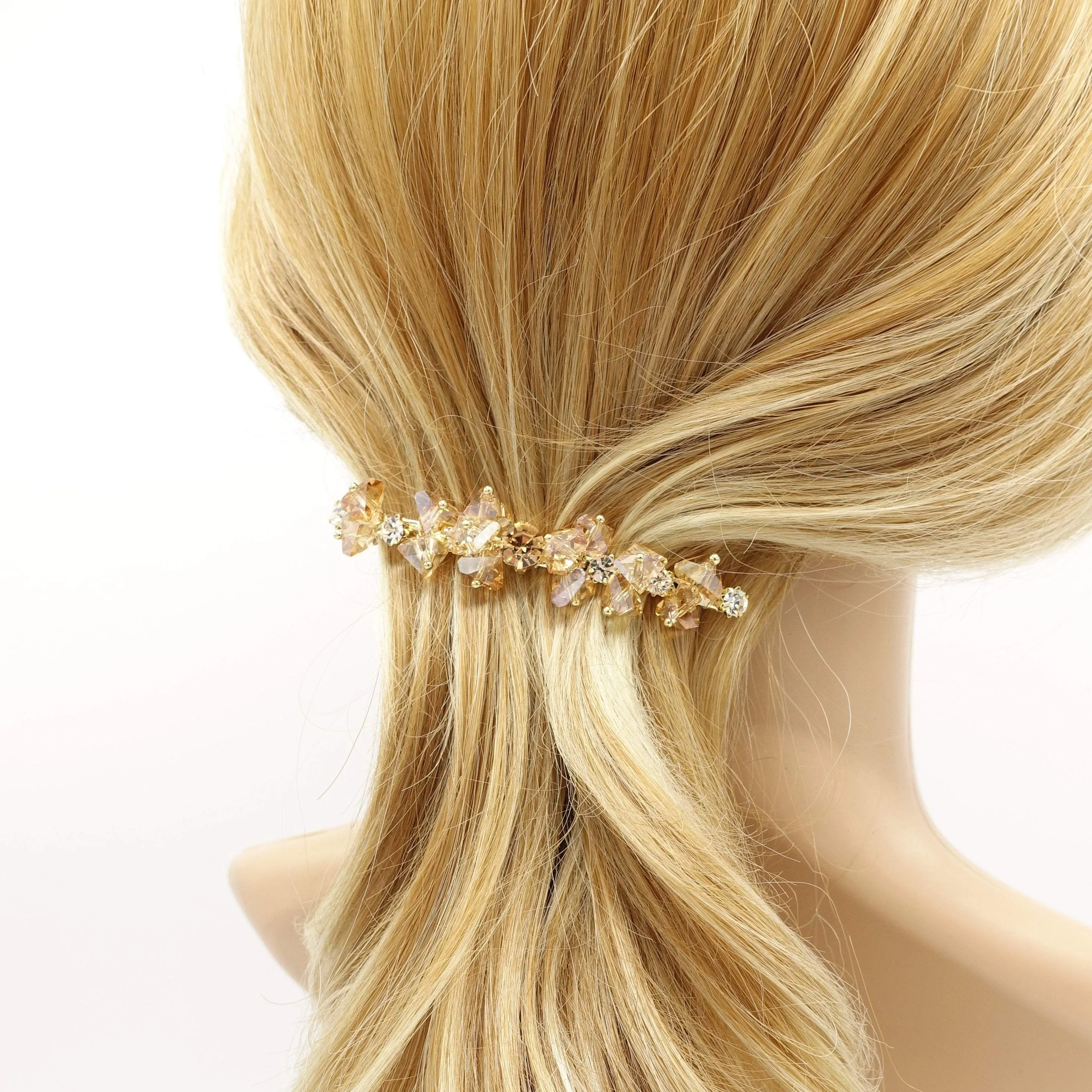 bling crystal beaded hair barrette