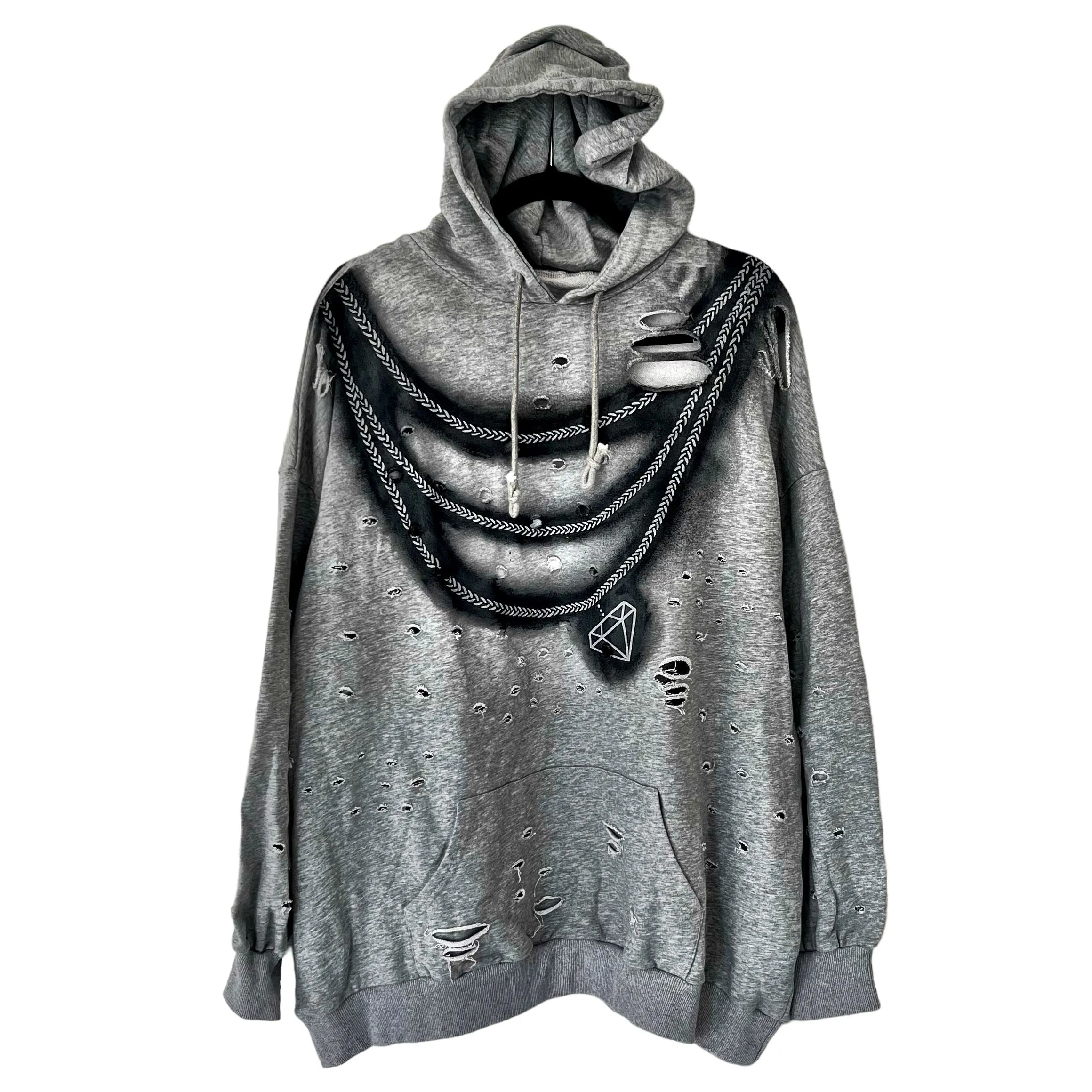 'Blinged' Painted Hoodie