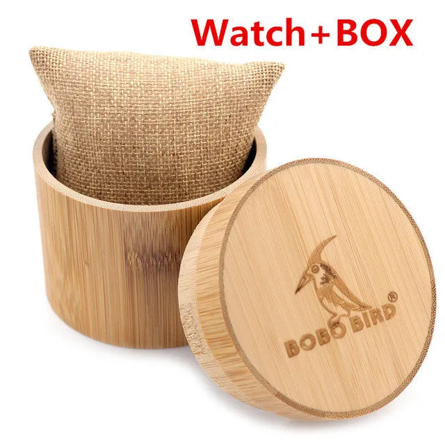 Bobobird RT0459 Mens Deer Head Design Buck Bamboo Wooden Watches Luxury Wooden Bamboo Watches With Leather Quartz Watch