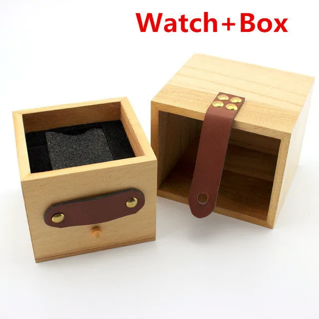 Bobobird RT0459 Mens Deer Head Design Buck Bamboo Wooden Watches Luxury Wooden Bamboo Watches With Leather Quartz Watch