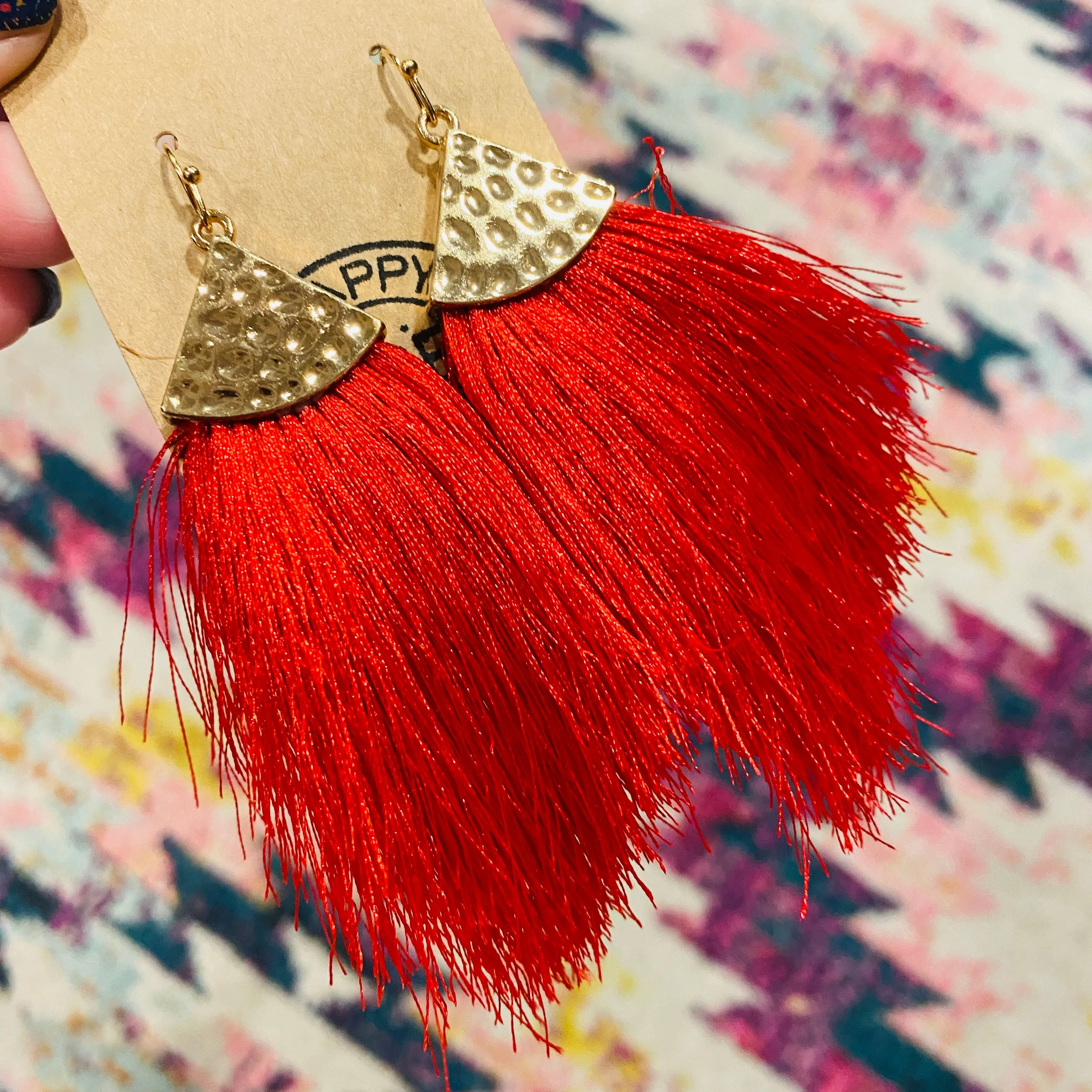 Boho Fringe Feather Earrings