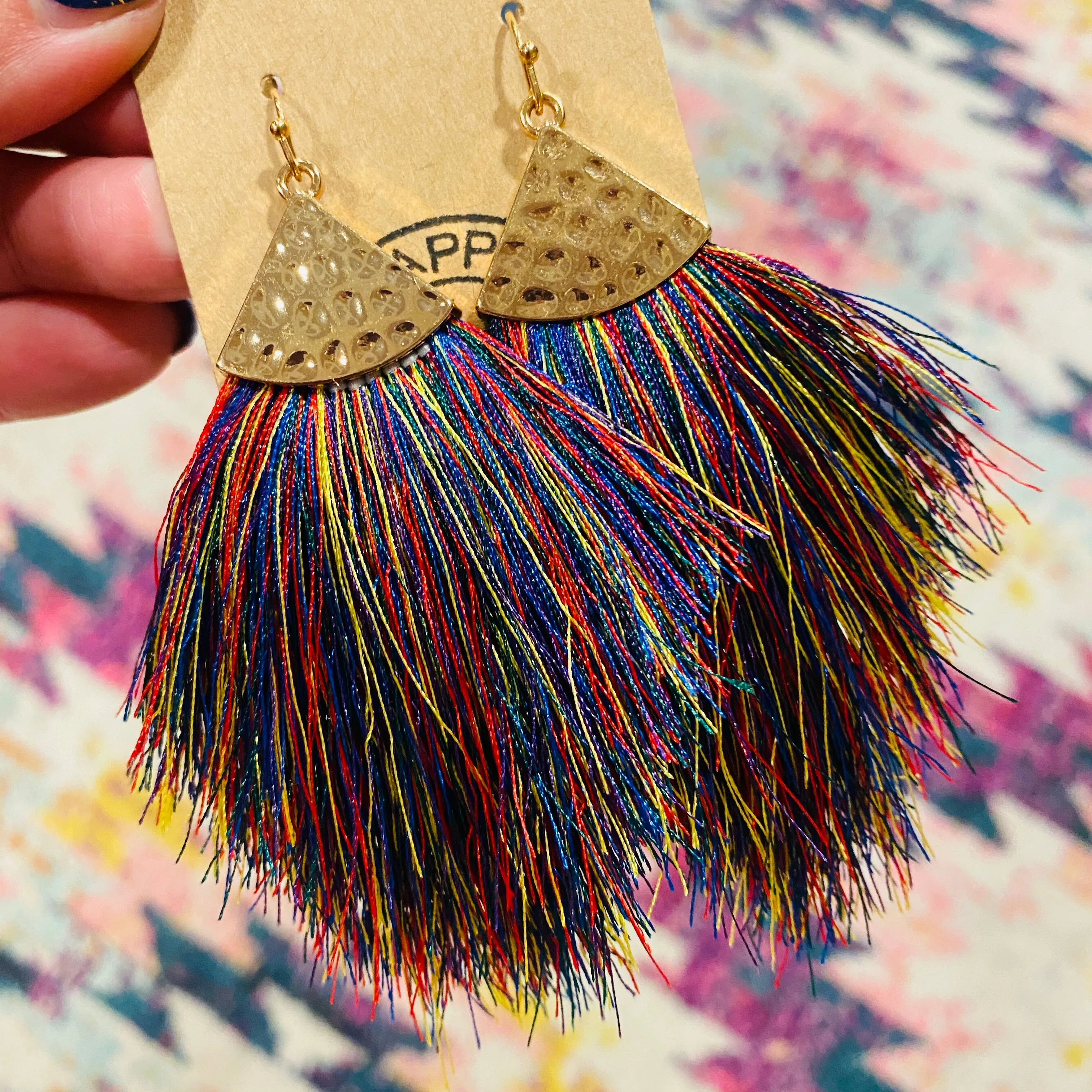 Boho Fringe Feather Earrings