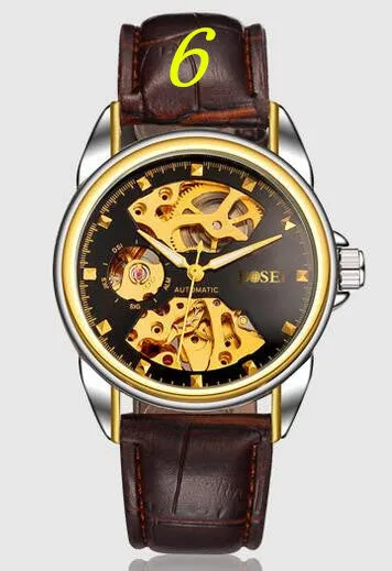 BOSCK - 647, waterproof men's mechanical movement watches, automatic calendar leisure wrist watch, 2017 luxury fashion watches