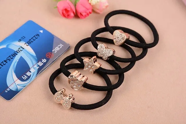 Cat Star Butterfly Black Elastic Ponytail Holders