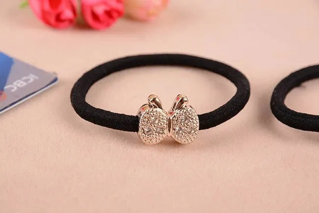 Cat Star Butterfly Black Elastic Ponytail Holders