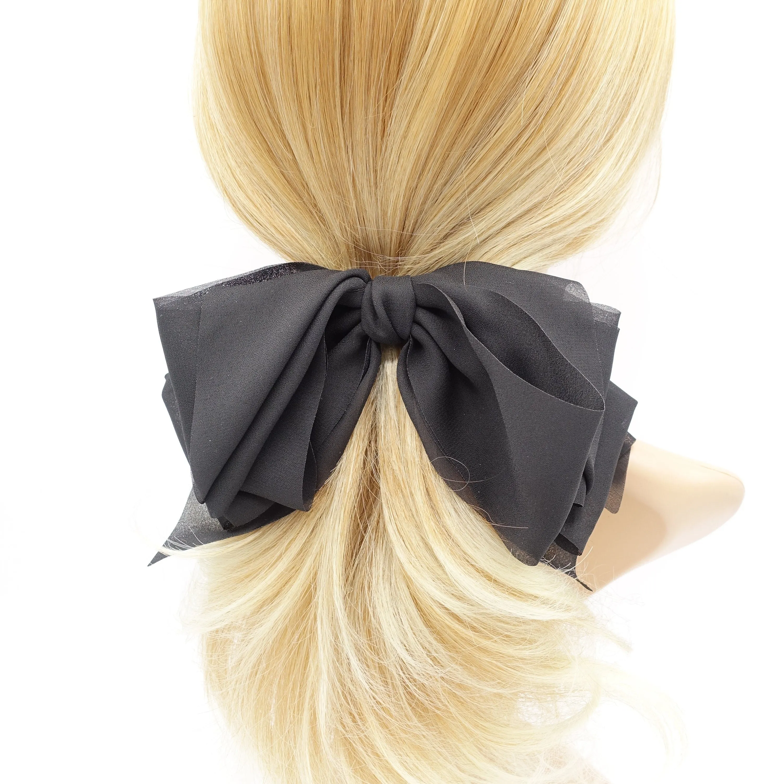 chiffon drape hair bow feminine hair accessory