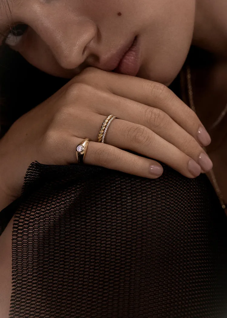 Claudine Twist & Dahlia Pavé Ring Stack