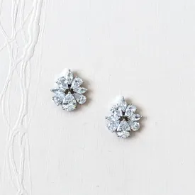 Cluster CZ Stud Earrings