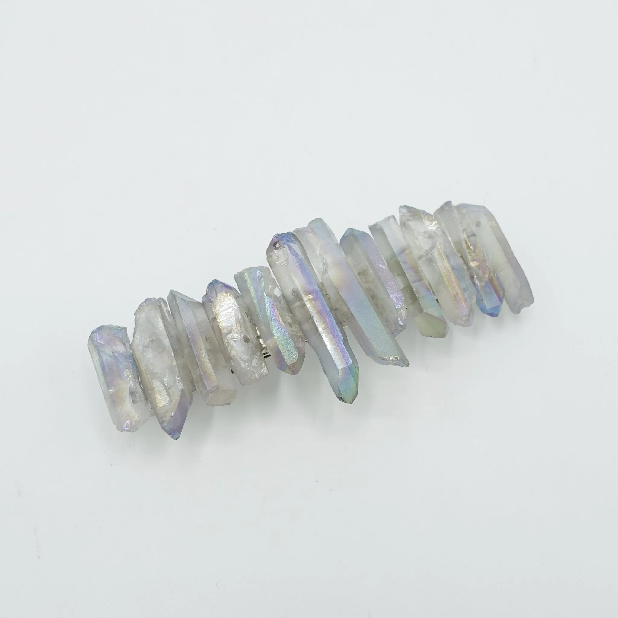 crystal stone hair barrette quartz dyed natural hair accessory for women