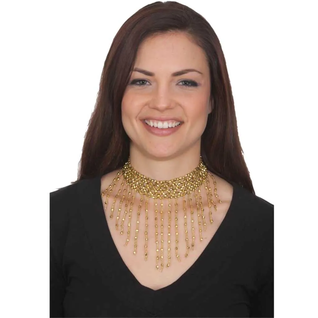 Dancer Gold Beaded Choker