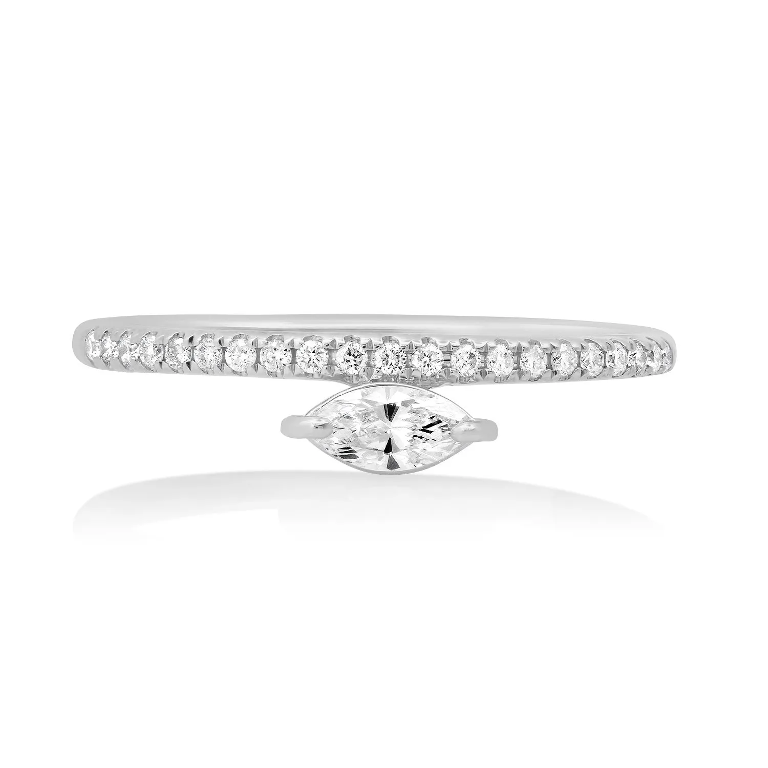 Diamond Solo Shape and Pave Band Stacking Ring