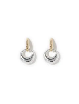 Dot Double Hoop Drop Earrings