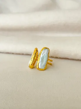 Double Linear Pearl Ring