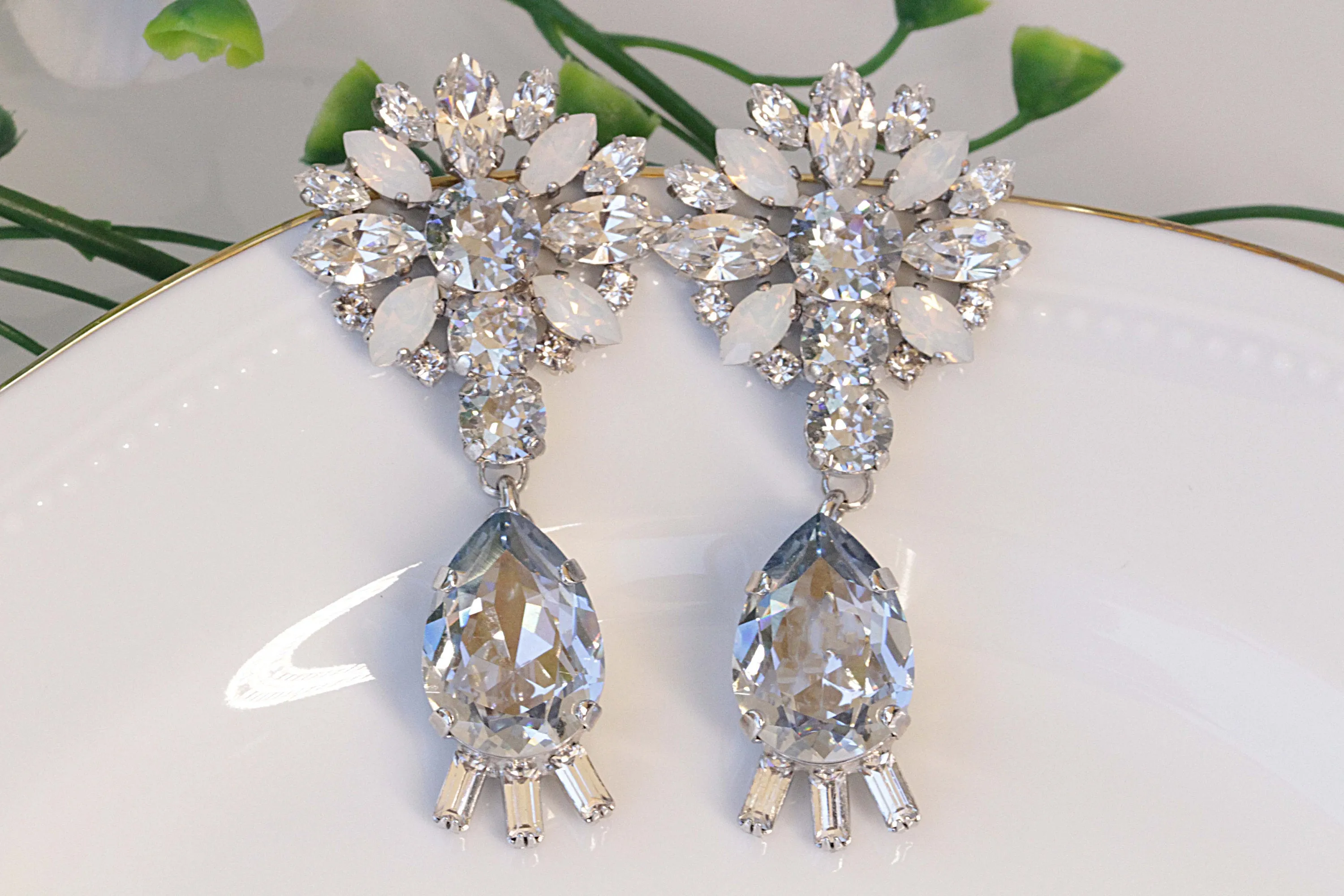 DUSTY BLUE Chandelier EARRINGS