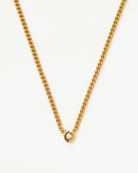 Enamel & Stone Floating Hex Pendant Chain Necklace | 18ct Gold Plated/Cubic Zirconia