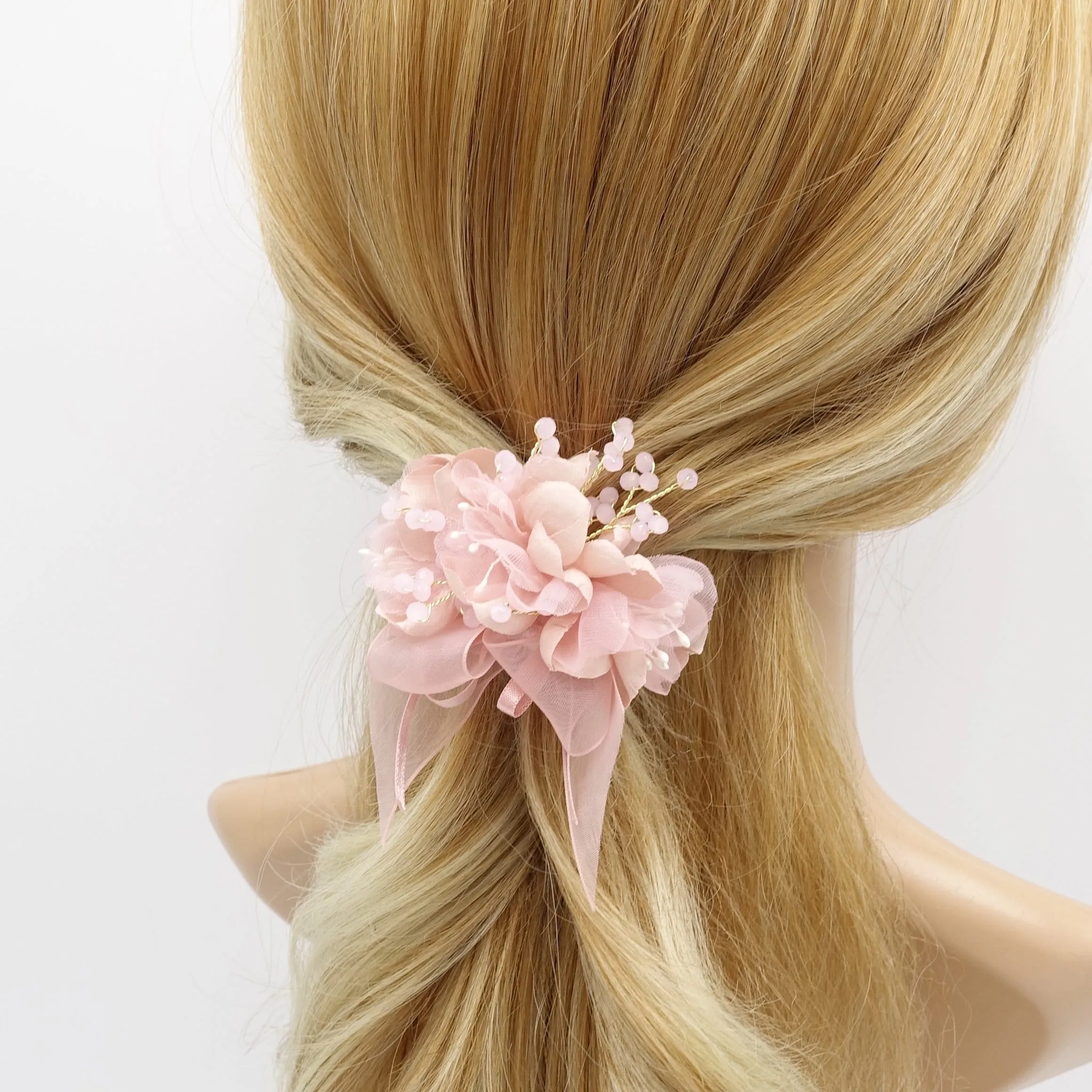 fabric flower hair clip bridal hair accessory