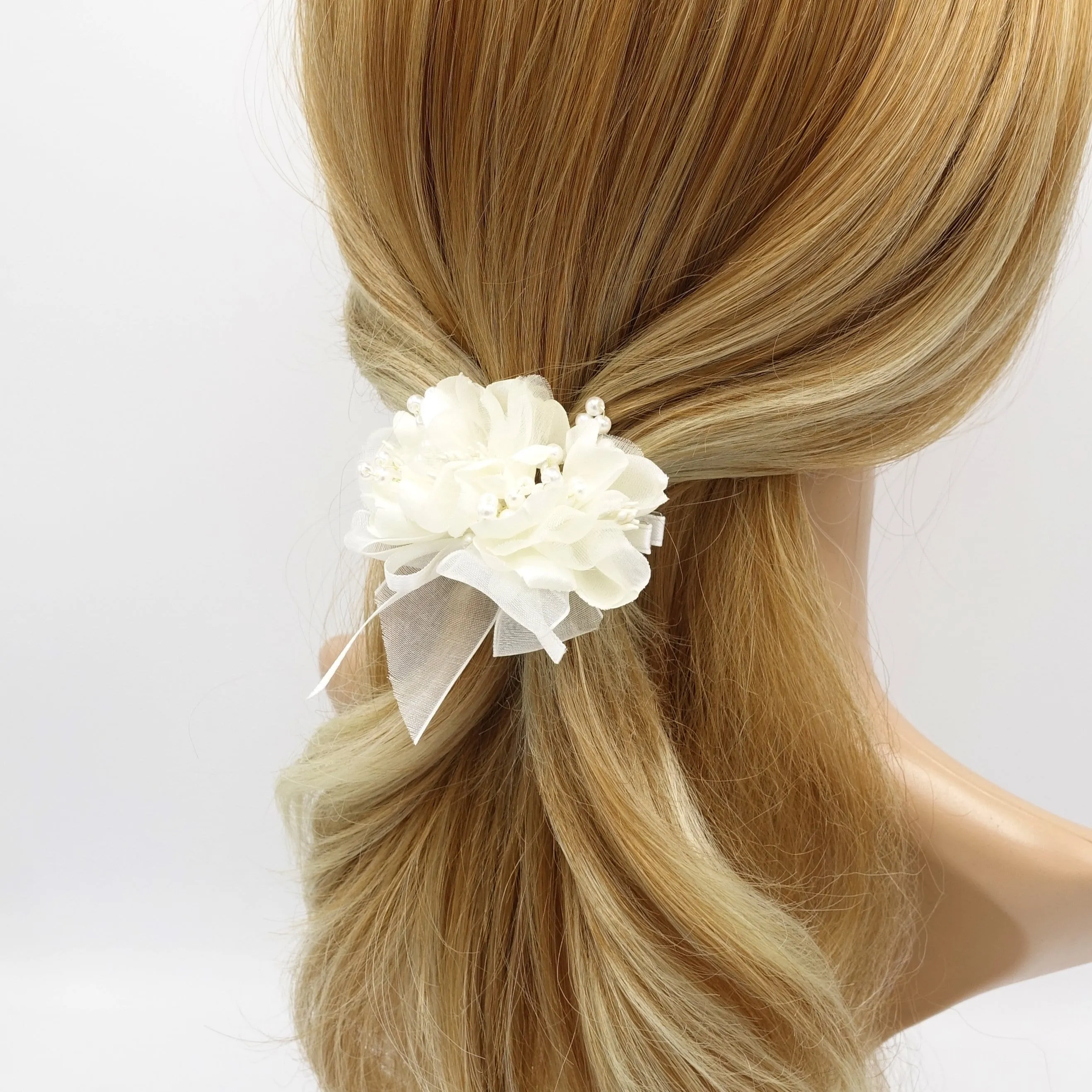 fabric flower hair clip bridal hair accessory