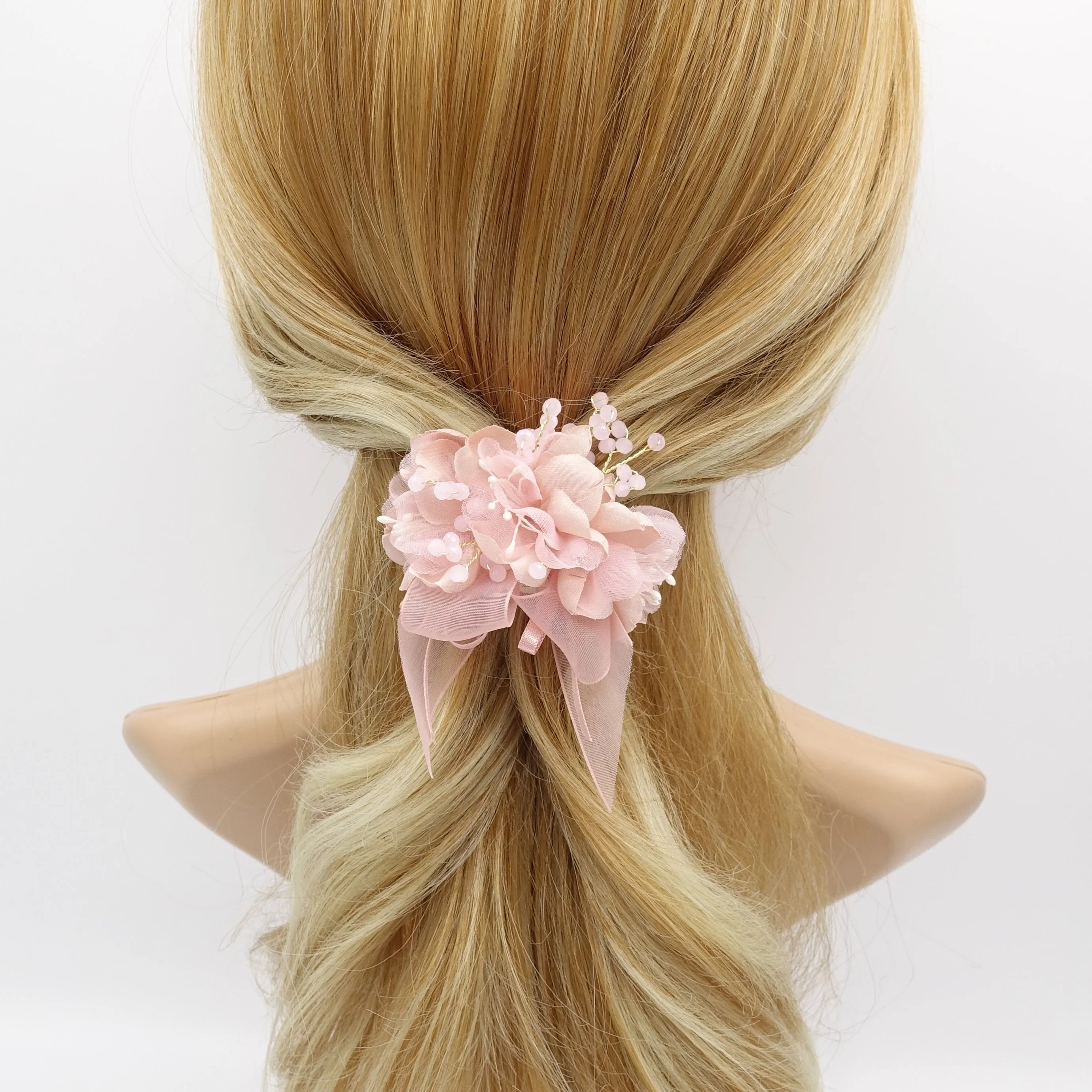 fabric flower hair clip bridal hair accessory