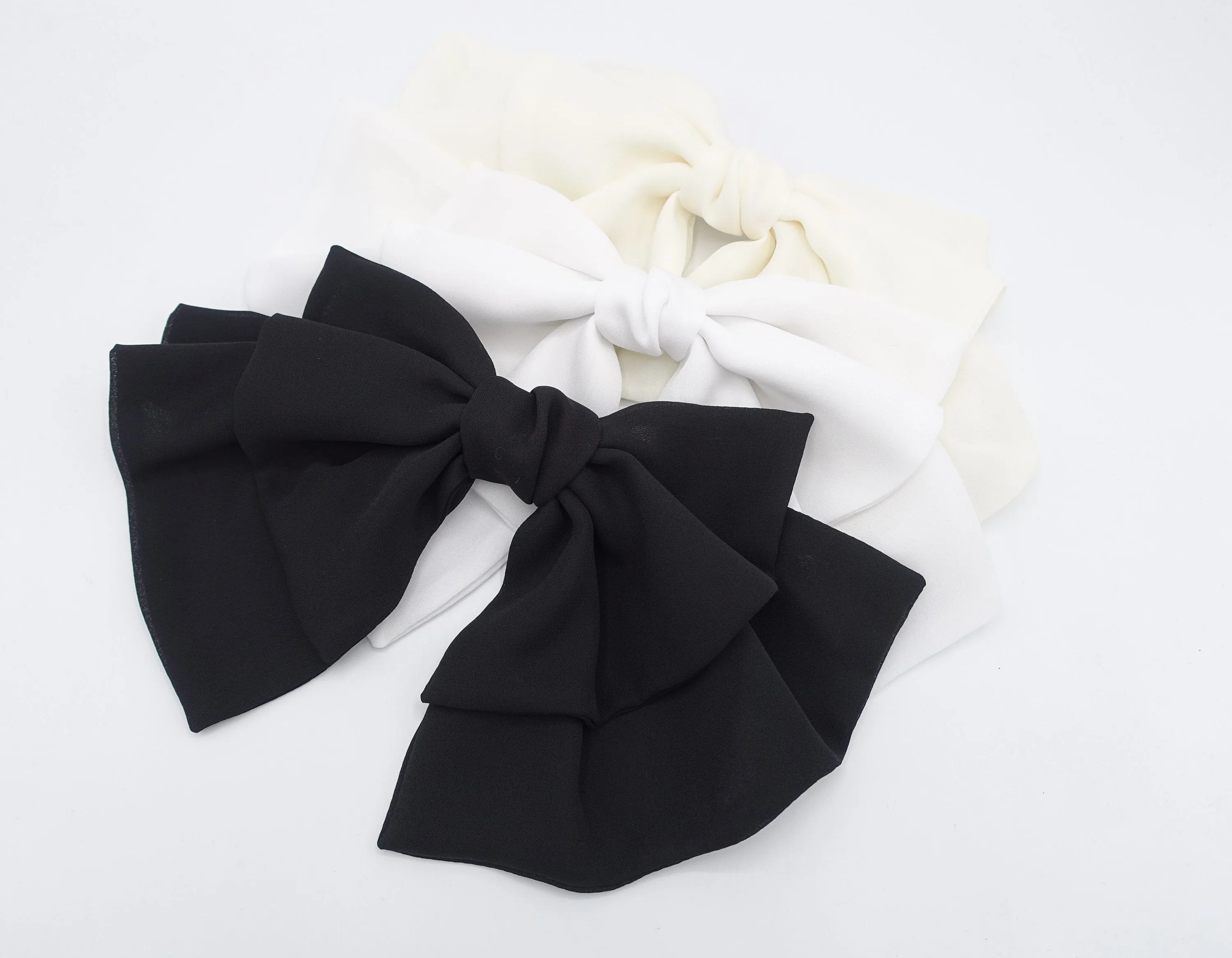 flair hair bow, large hair bow, chiffon hair bow for women